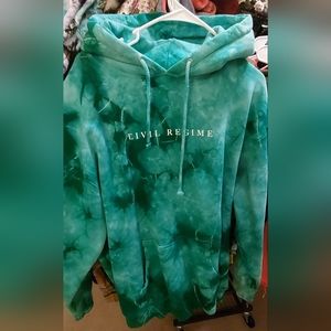 Civil Regime Blanco Roses In Aqua Marble Hoodie